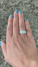 Load and play video in Gallery viewer, 14k solid white gold asscher cut moissanite and round and trapezoids natural diamond engagement ring Halo 2.50ctw
