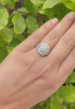 Load and play video in Gallery viewer, 14K Solid And Heavy White Gold Round Cut Forever One Moissanite and Natural Round And Baguettes Cut Diamond Engagement Ring Antique 2.75ctw
