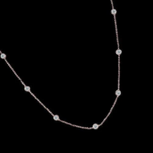 Load image into Gallery viewer, 14K Solid White Gold Round Cut Moissanite Bezel Set Necklace Pendent Diamonds By The Yard Style 2.00ctw
