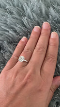 Load and play video in Gallery viewer, Crown Setting Design 14K Solid White Gold Round Cut Moissanite Engagement Ring Bridal, Wedding, Six prong set, Solitaire 3.00ctw
