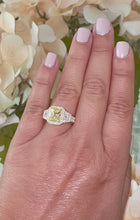 Load and play video in Gallery viewer, Large 3.50 Carats 14k Solid Yellow Gold Radiant Cut Simulated Diamond and Fancy Yellow Diamonds Engagement Ring Halo
