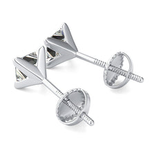 Load image into Gallery viewer, 14K White Gold Princess Cut Forever One Moissanite V Prong Martini Style Earrings, Bridal, Wedding, Anniversary, Solitaire, Gift 0.82ctw
