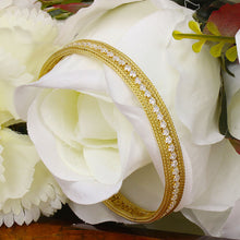 Load image into Gallery viewer, Yellow Gold Solid Sterling Silver .925 3.00ct Classy Large Design, Man Made Simulated Diamond, Bracelet, Bangle, Deco, Bridal Wedding Gift
