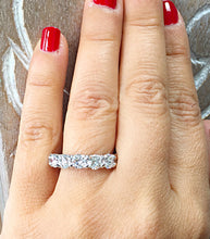 Load image into Gallery viewer, Large 7 Carat Round Cut Simulated Diamond Engagement Band, Ring Prong Set, Eternity, Propose, Promise Band 14K Solid White Gold
