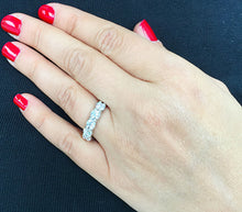 Load image into Gallery viewer, Large 7 Carat Round Cut Simulated Diamond Engagement Band, Ring Prong Set, Eternity, Propose, Promise Band 14K Solid White Gold
