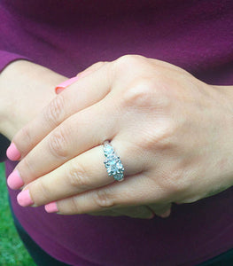 14k White Gold Round Cut Forever One Moissanite and Diamond Engagement Ring, Bridal, Wedding, Natural Diamonds 1.85ctw