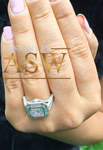 Load image into Gallery viewer, Heavy and Solid 14k White Gold Asscher Cut Forever one moissanite and diamonds bezel Engagement Ring wedding bridal Natural Diamonds 4.60ctw
