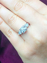 Load image into Gallery viewer, 14k white gold round cut diamond engagement ring natural diamonds, bridal wedding anniversary promise propose deco style 0.55ctw
