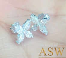 Load image into Gallery viewer, Marquise Cut Simulated Diamonds, Prong Set, Wedding Engagement Stud Earrings Halo Bridal Gift 14k Solid White Gold 2.00ctw
