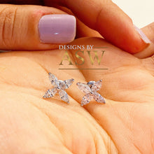 Load image into Gallery viewer, Gorgeous 14K White Gold Marquise Cut Forever One Moissanite Earrings, Bridal, Wedding, Anniversary, Four prong set, push backs 2.00ctw
