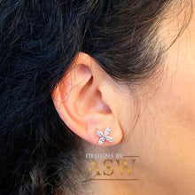 Load image into Gallery viewer, Gorgeous 14K White Gold Marquise Cut Forever One Moissanite Earrings, Bridal, Wedding, Anniversary, Four prong set, push backs 2.00ctw

