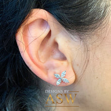 Load image into Gallery viewer, Gorgeous 14K White Gold Marquise Cut Forever One Moissanite Earrings, Bridal, Wedding, Anniversary, Four prong set, push backs 2.00ctw
