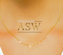 Load image into Gallery viewer, 14K Solid White Or Yellow Or Rose Gold Multi Natural Diamonds Initials 0.10ctw Each, Necklace Chain
