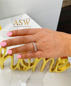 14K Solid Rose Gold Round Cut Forever One Moissanite Eternity Band Deco, Bridal, Wedding, Anniversary, Propose, Promise ring 5.00ct 4.0mm