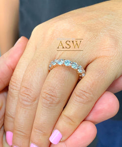 14K Solid Rose Gold Round Cut Moissanite Eternity Band Deco, Bridal, Wedding, Anniversary, Propose, Promise ring 5.00ct 4.0mm